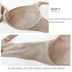 Minimizer Bra Panty Set D/E/F/G/H/I Cup Invisible Under Clothes Side Fat Control Breathable Plus Size Underwear For Full Figure
