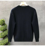 Korean Style Men's Sweater Vertical Stripes Round Neck Pullovers High Quality Inner Soft Knitted Fashion Versatile Undershirt