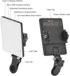 LED Portable Clip-on Selfie Light; Video Conference Lighting, 3 Lighting Modes, Suitable for iPhone Camera Laptop