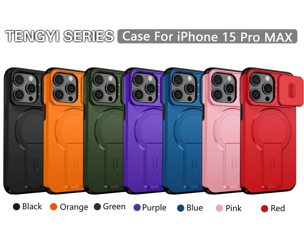 Wefor for iPhone 15/14/13/12/11 Pro Max 15 Plus Case with Camera Control Cover and Adjustable Kickstand,Compatible with Magnetic