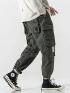 Korean Streetwear Cargo Jogger Pants Men Joggeing Loose Casual Sport Ankle-Lenght Trousers Fashion Sweatpants Male