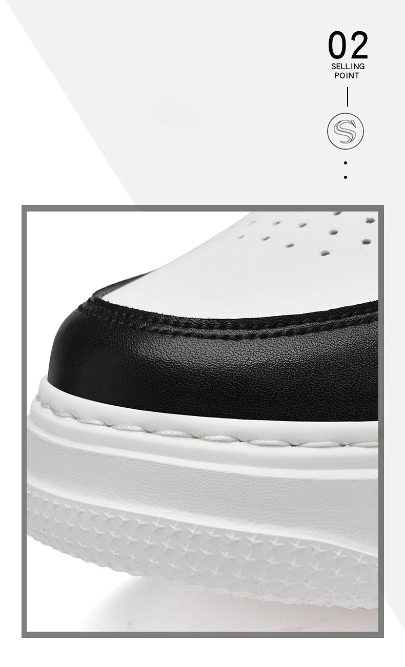 Men Genuine Leather Height Increasing Elevator Shoes Men non-slip BreathableElevator shoes Man Sneakers Comfortable Casual Shoes