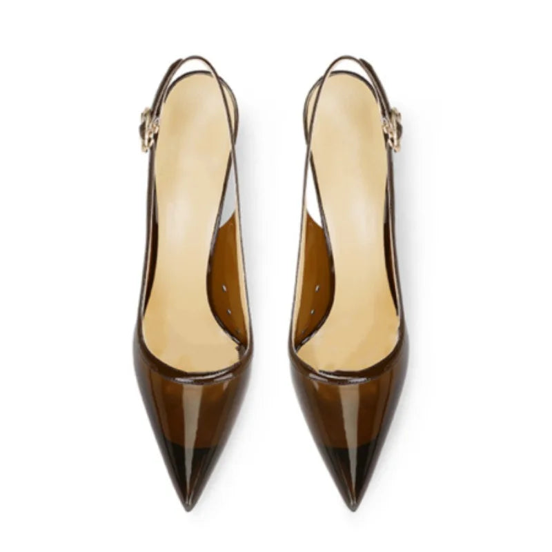 Summer Women High Heeled Shoes for Woman's Pointed Toe Ankle Thin Heels Mixed Colors Pumps Sexy Lady Patent Leather Party Shoes