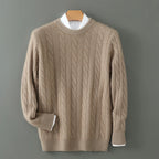 Men's thick cashmere sweater 100% pure cashmere round neck cashmere sweater 2024 new spring and winter knit base shirt