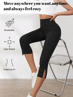 Women's High-Waisted Seven-Point Leggings Summer Thin Stretchy Fitness Sports Yoga Pants Wearable Outdoor