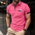 Men's Short Sleeve Polo Shirt Contrast Collar Cuff Design Casual Business Golf T Shirt For Man men's Polo Shirts Mens Clothing