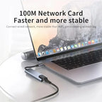 FANGTUOSI Usb 8 In 1 Type C 3 1 To 4k HdTV Hub Adapter With Sd Tf Rj45 Card Reader Pd Fast Charge For Macbook Notebook Computer