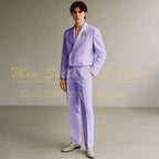 Cropped Men's Suits Formal Wedding Groomsmen 2 Piece Jacket Pants Sets Fashion Male Clothing High Quality Male Clothing Costume