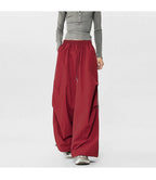 American Striped Quick - Drying Relaxed Pants for Men, Straight - Leg Wide - Leg Cargo Design Streetwear Couple's Work Trousers