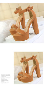Brand Elegant Sandals Women High Heels Pumps Super High Heel 13cm Women'S Banquet Sandals Waterproof Platform Toe Sandals