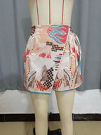 Women's Fashion Minimalist Shorts Tropical Vacation Elegant Casual Printed High Waist Shorts Spring Summer Beach Daily Pants