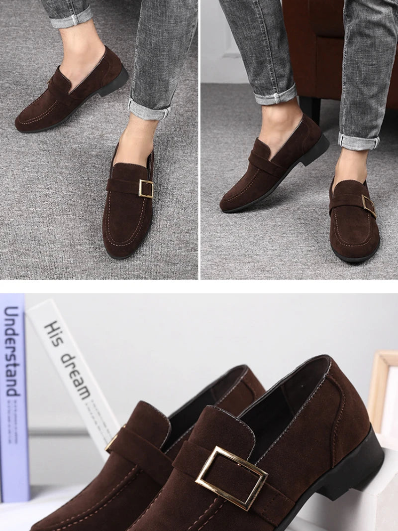 Mens Fashion Black Leather Shoes Autumn British Style Formal Business Footwear Low Top Commute Style Dress Shoes For Suits