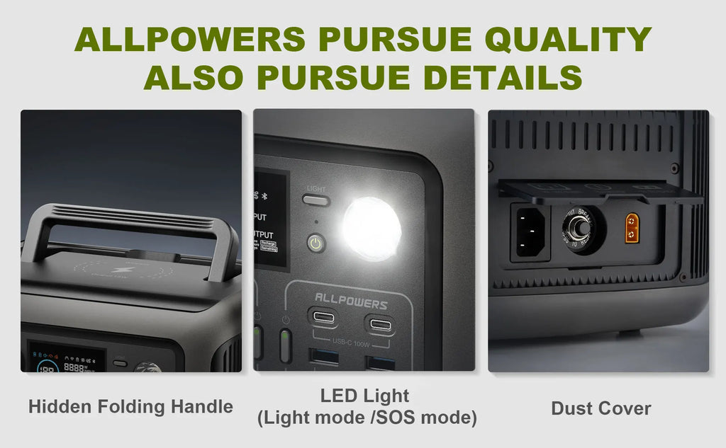 ALLPOWERS R600 Portable Power Station 299Wh LiFeP04 Battery with 600W (1200W Surge) AC Output for Outdoor Camping RV Home