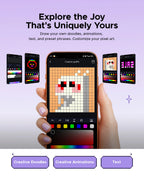 ORICO 5000mAh Pixel Art Power Bank with Built-in USB-C Cable 256 LED Beads Custom DIY Portable Charger for Smartphones