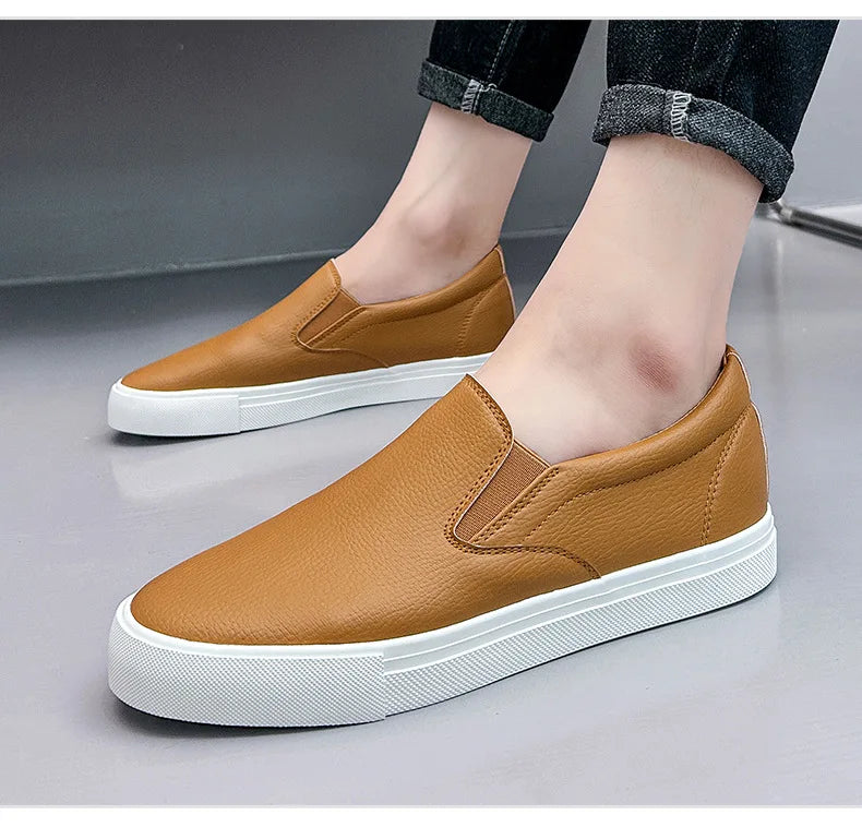 Men's Casual Shoes Grey Brown Flat Bottomed Casual Board Shoes Mens Loafers Man Shoes Casual Sneakers Men