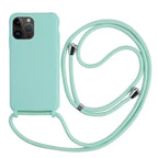 Crossbody Strap Lanyard Silicone Phone Case For iPhone 16 15 14 13 12 Mini 11 Pro Max Plus Candy Color Soft TPU Back Cover
