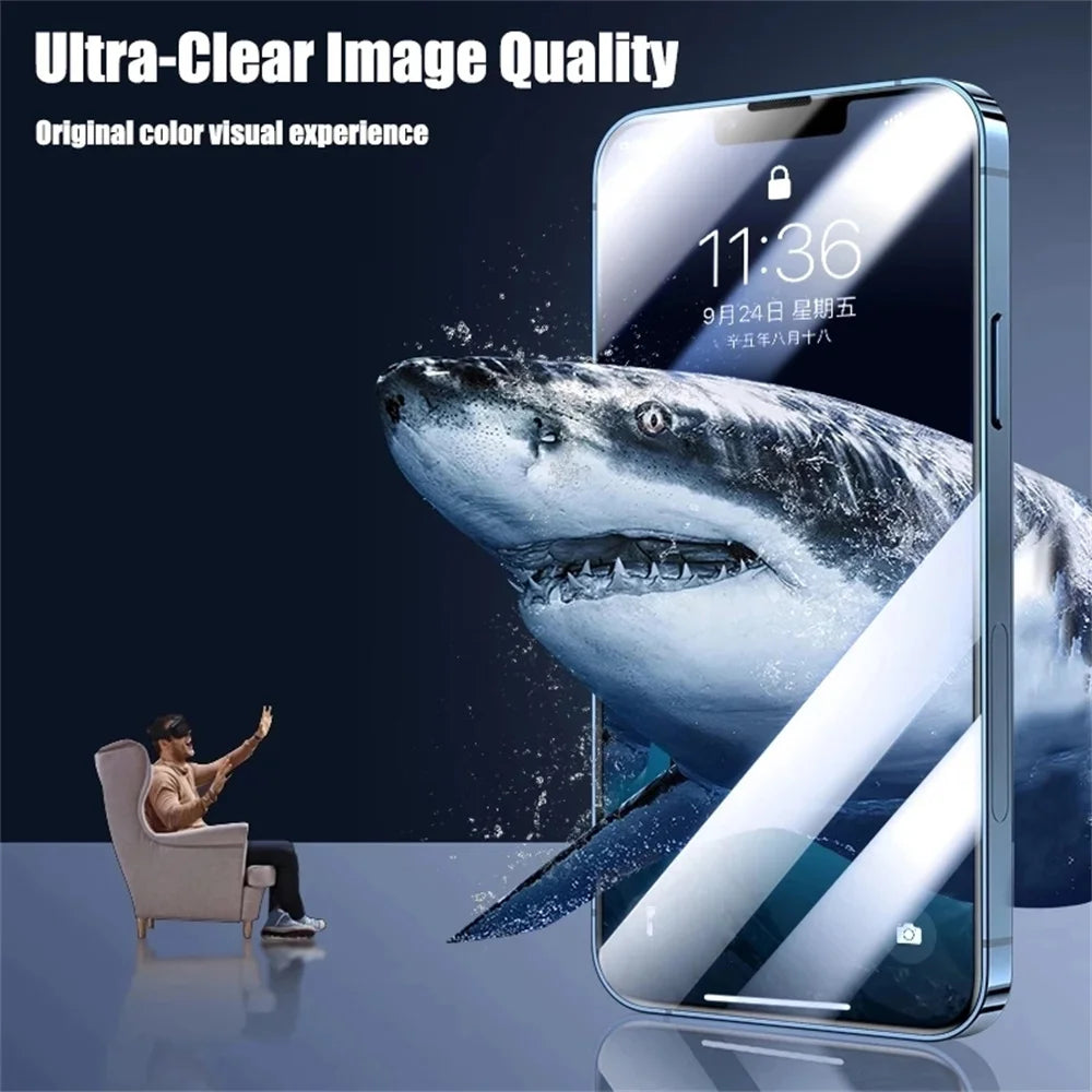 3 Pieces Tempered Glass for iPhone 17 16 15 14 13 12 11 Pro Max Screen Protector for iPhone 17E 16E 12 13 Mini Film with Black Edge
