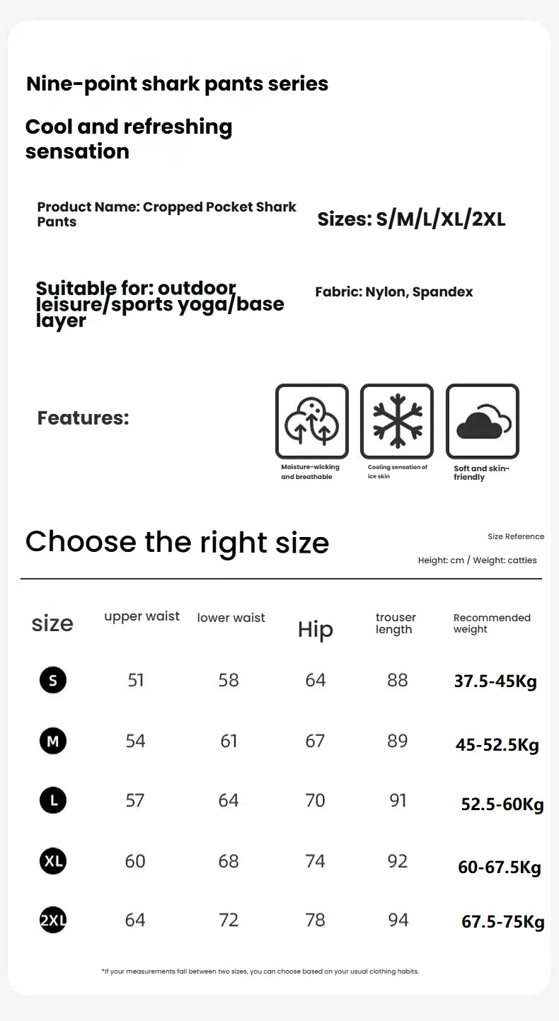 Women's Pockets Yoga Pants Cloud Touch Ice Silk Shark Leggings High Waist Tummy Control Butt Lifting Sports Leggings  Running
