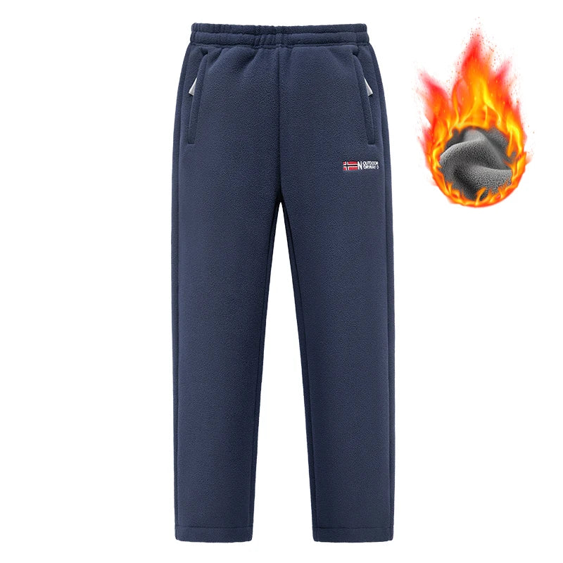 Winter and autumn thick fleece jogging pants for men, casual pants, straight-leg fleece long pants, high-quality, European size
