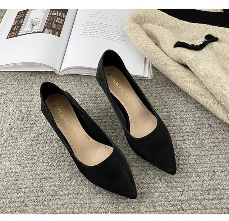 Beige Pointed Toe Kitten Heel Pumps Slip On Dress Shoes Comfortable Non Slip For Business Office Wedding Party Daily Wear  New