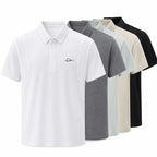 men's summer short sleeved sports polo shirt letter printed breathable t-shirt with air holes casual fashionable men's clothing