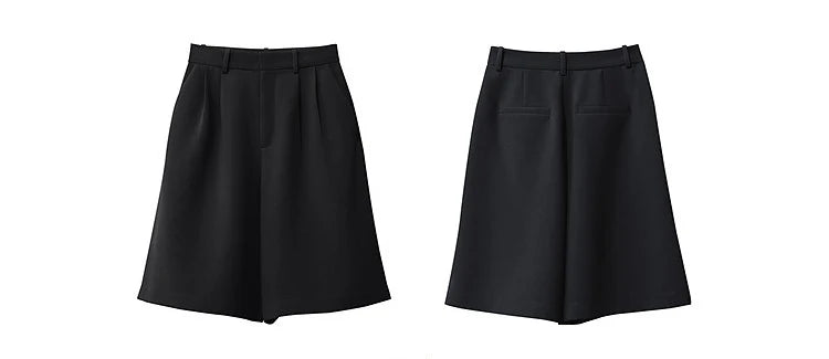 Amii Women's Shorts 2026 Summer New Commuter Versatile Pleated Loose Pants Women's Wide-leg Casual Five-point Pants 12622017
