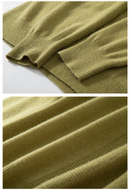 Autumn and winter new 100% pure wool men's semi-turtle neck loose knit solid color Joker casual knit bottoming shirt.