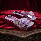 2026 Women's Elegant Green Wedge Heel Shoe and Matching Bag Set with Rhinestone Accents – Stylish Square Toe Design for Parties