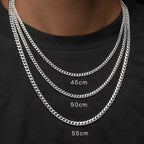 Basic Punk Stainless Steel 3,5,7mm Curb Cuban Necklaces For Men Women Black Gold Color Link Chain Chokers Solid Metal Jewelry
