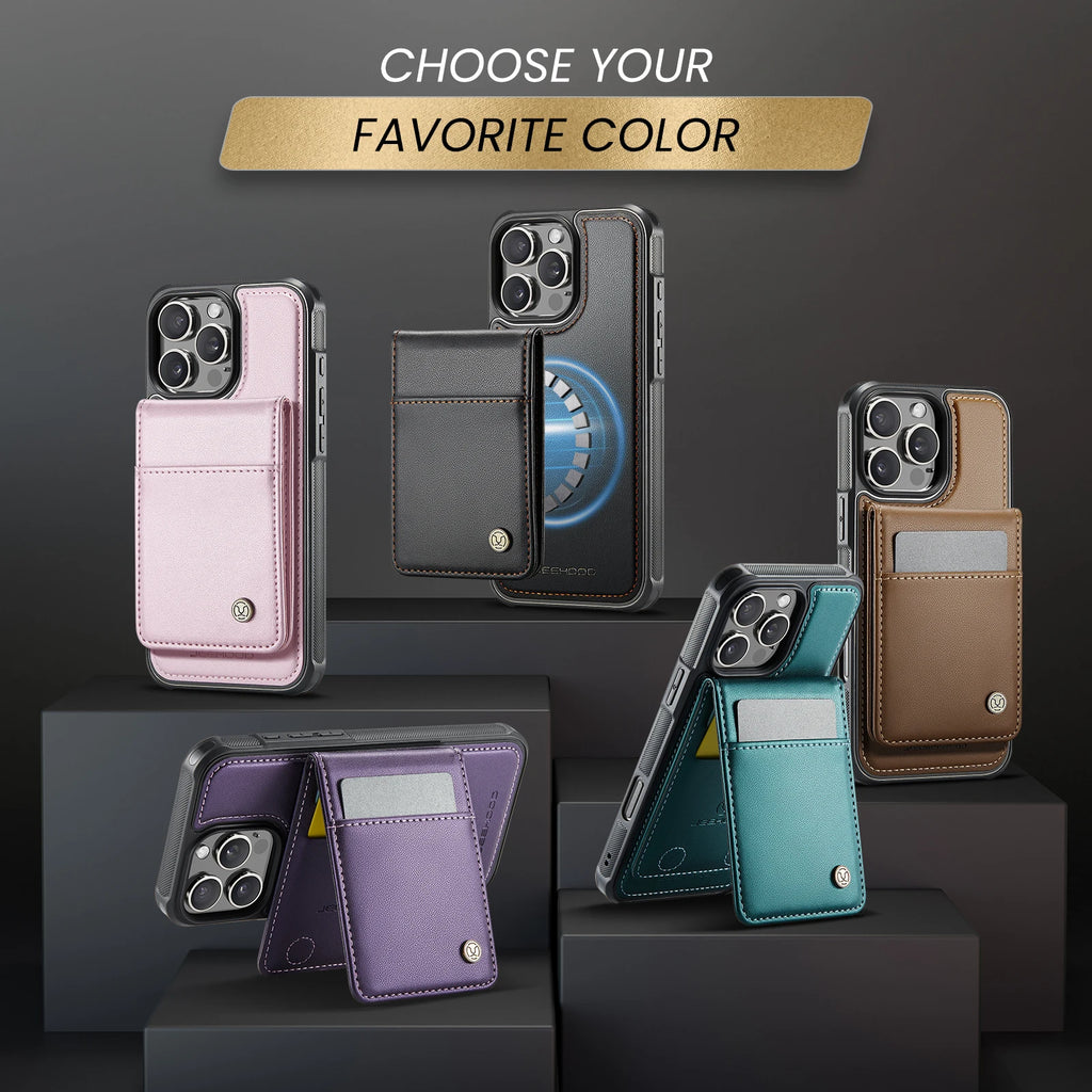 Magnetic 2 in 1 Detachable for iPhone 16/15/14 Pro Max 16 Plus Wallet Case with Card Holder,Magnetic Flip Kickstand Credit Slots