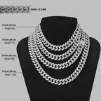 12.5mm Iced Out Miami Cuban Link Necklaces Free Shipping Bling Rapper Chains For Men Hip Hop Daily Party Fashion Jewelry Gift