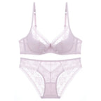 Summer Sexy Lace Embroidery Women Lingerie Set French Thin Cup Push Up Bra Comfort Breathable Underwear Ladies Bra Briefs Set