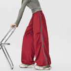 American Striped Quick - Drying Relaxed Pants for Men, Straight - Leg Wide - Leg Cargo Design Streetwear Couple's Work Trousers