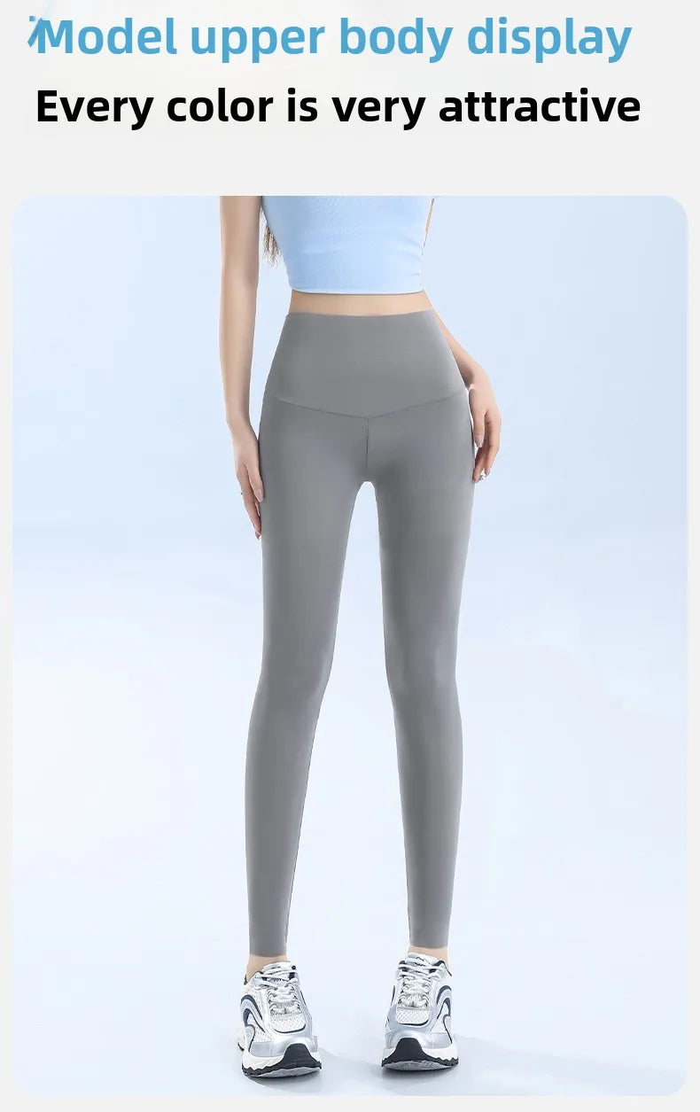 Ice Silk Shark Leggings Women High Waist Tummy Control Yoga Pants Buttery Soft Push Up Summer Thin Breathable Jeggings Workout