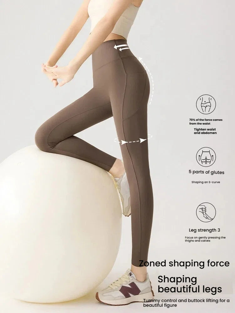 Women's Pockets Yoga Pants Cloud Touch Ice Silk Shark Leggings High Waist Tummy Control Butt Lifting Sports Leggings  Running