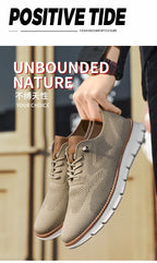 New men's large-sized casual shoes - Fly-Weave mesh breathable sports shoes, lightweight and slip-resistant men's shoes