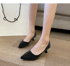 Beige Pointed Toe Kitten Heel Pumps Slip On Dress Shoes Comfortable Non Slip For Business Office Wedding Party Daily Wear  New