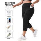 Women High Waist Plus Size 7/8 Yoga Leggings with Pockets Milk Silk Breathable Sport Women's pantss Base Leggings for Fitness