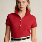 Polo women women's t-shirts and polos old money style Classic Embroidered casual slim fit POLO collar short sleeved shirt
