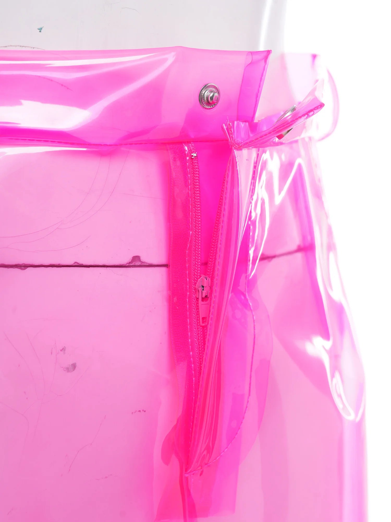 Transparent Pvc Disco Jazz Dance Bodycon Skirt for Women High Waist Pencil Miniskirt with Pockets See Through Cover Up Clubwear