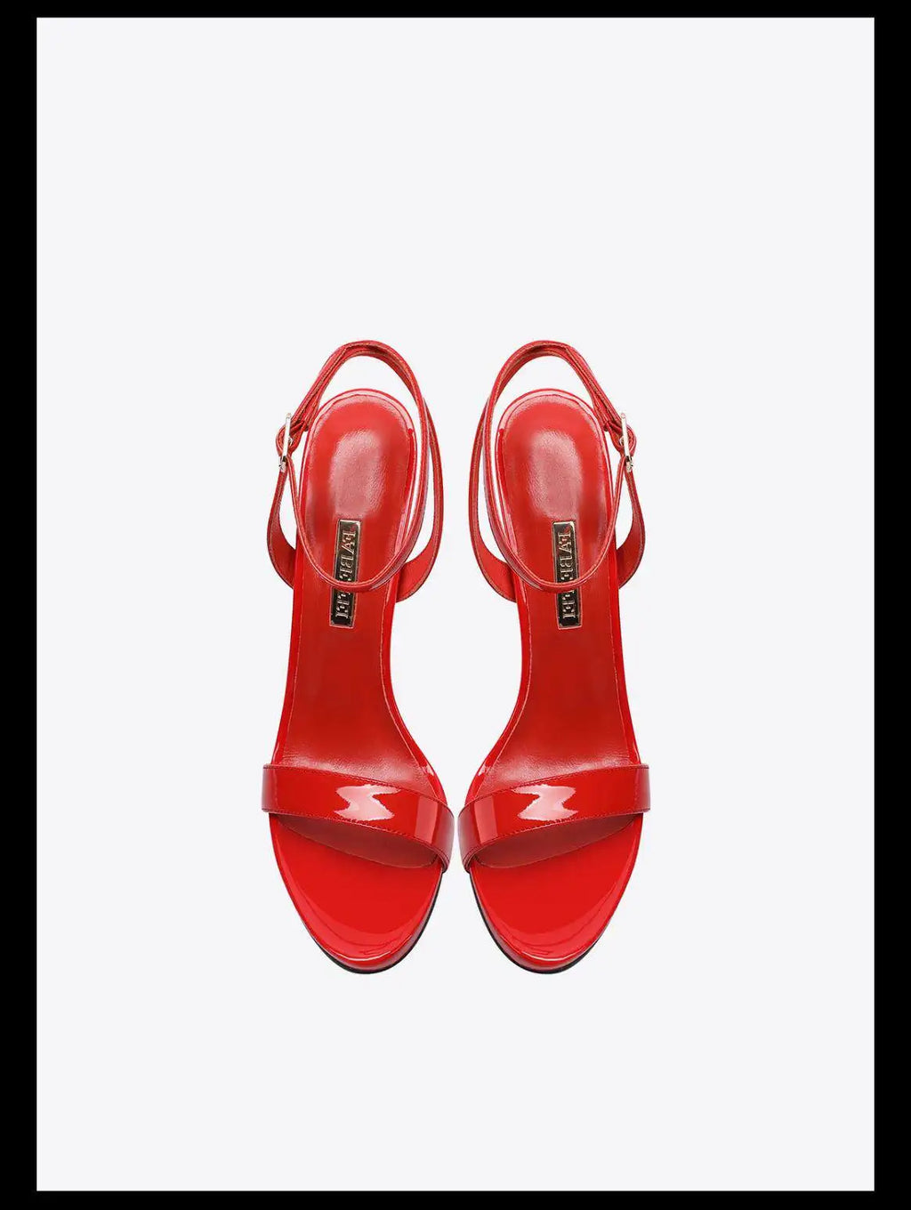 2026 new black patent leather rhinestone open toe sandals with slim heels and a straight ribbon for parties,high heels for women