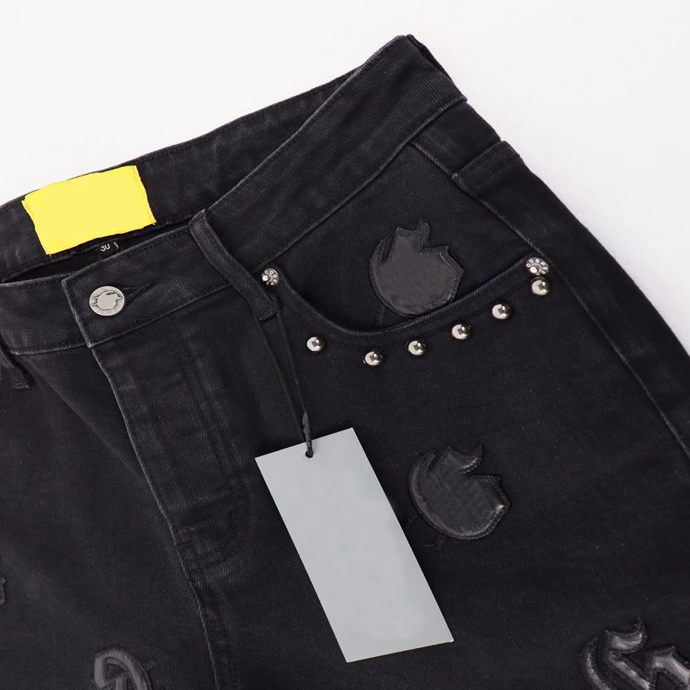Y2k Baggy Denim Embroidered Jeans Hiphop Rock Revivals Jeans Street Style Sand Wash Distressed Streetwear Clothing Jeans for Men