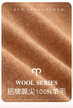New Fashion Men's 100% Wool Pullover Half-high Collar Sweater Autumn Winter Warm Solid Color Knit Sweater Business Casual Top