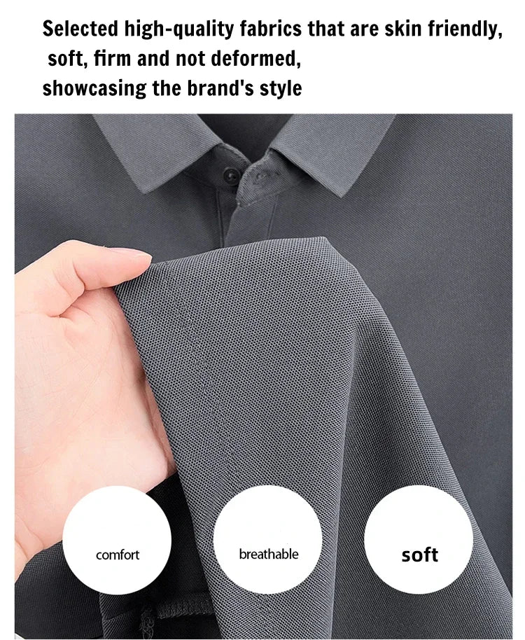 Luxury brand pony embroidered short sleeve men's polo shirt new business casual breathable summer comfort high-end Paul T-shirt