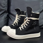 Ro Classic Design Black Canvas Boot High Top Shoe Men Casual Shoes Luxury Zipper Women Sneaker s Ankle Boots Sneakers