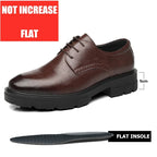 New Men Hollow Summer Platform High Heel 5/8/10 CM Height Growth Formal Men Derby Leather Shoes Man Wedding Dress Shoes Elevator