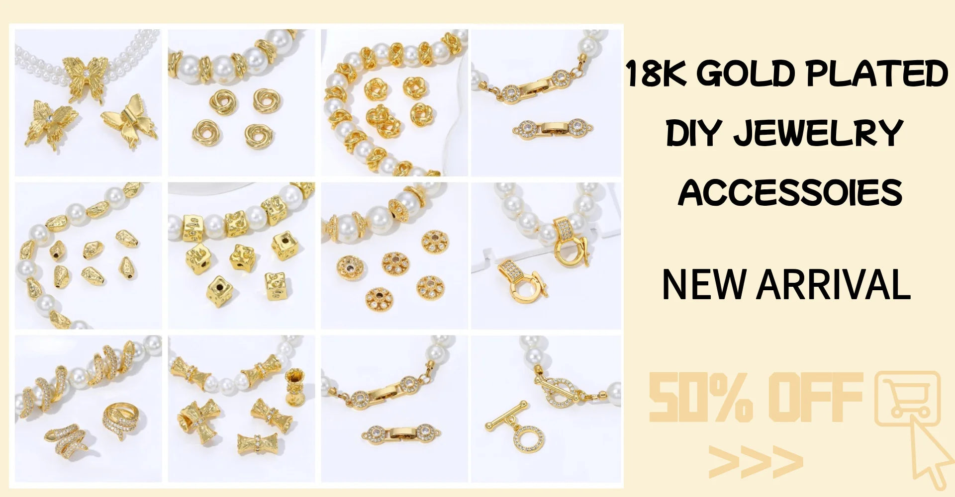 18K Gold Plated Brass With Zircon Round Twist Beads For Bracelets,Separator Bead,Spacer Beads For DIY Jewelry Making Accessories