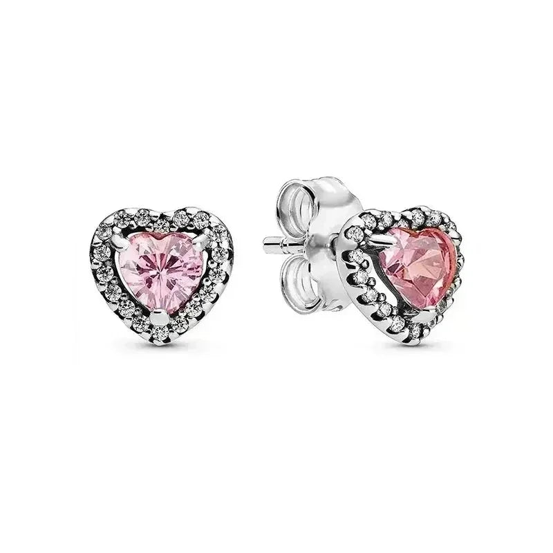 925 sterling silver heart-shaped ring necklace earrings sparkling luxury crystal women's jewelry set holiday surprise gift