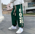 Trousers Hip-hop Wide Leg Sweatpants For Men Summer Stylish Training Cotton Loose Elastic Y2k Casual Baggy Male Sweat Pants L
