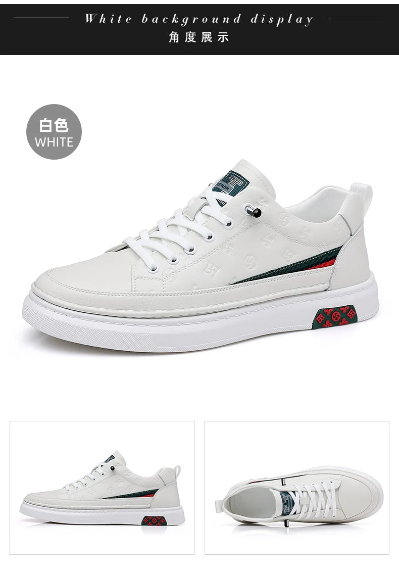 Spring Autumn Flat /5cm Elevator Shoes Men Casual Genuine Leather Sneakers Leisure Height Increase Breathable Men Loafers Trendy